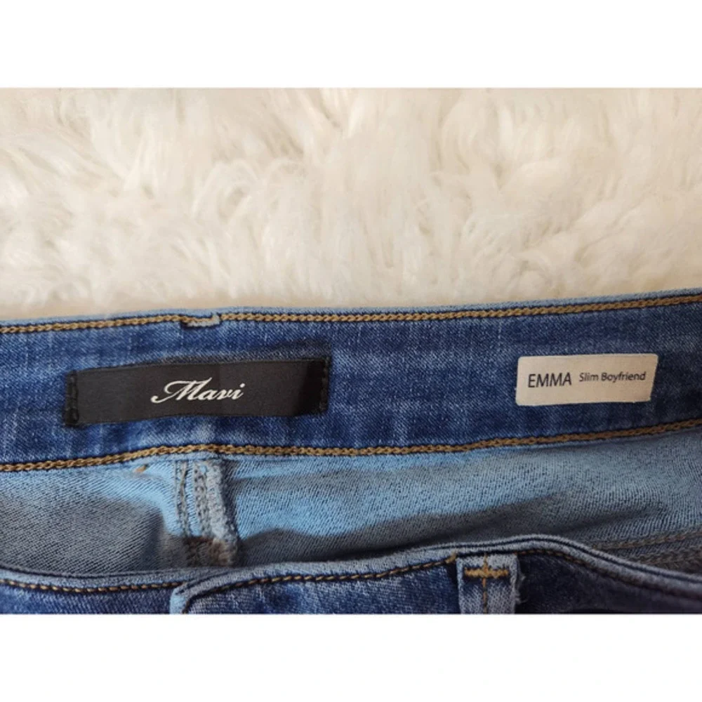 Mavi Women's Blue Solid Stretch Low Rise‎ Skinny Slim Boyfriend Jeans Size W29